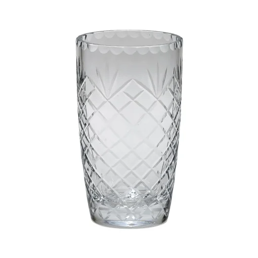 Optic Crystal Vase With Medallion Ll Pattern, 7.75"