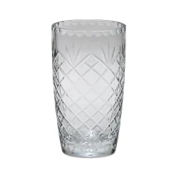 Optic Crystal Vase With Medallion Ll Pattern, 8.5"