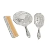 Ornate Vanity Set with Comb, Brush & Mirror