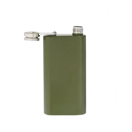 6 oz Stainless Steel Green Pocket Flask
