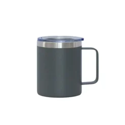 12 Oz Stainless Steel Travel Mug with Handle - Grey
