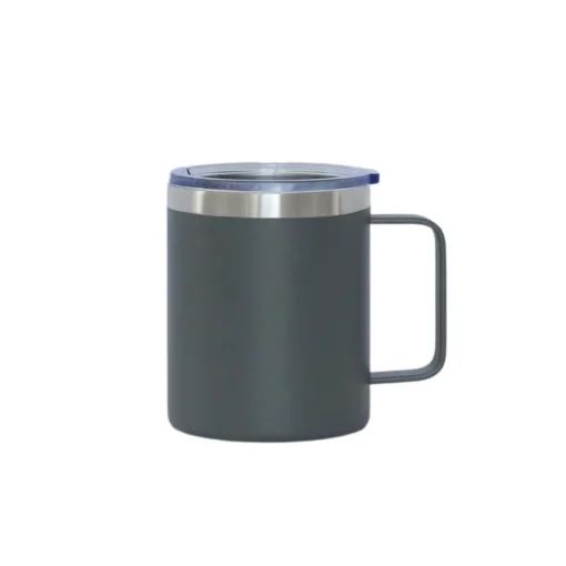 12 Oz Stainless Steel Travel Mug with Handle - Grey