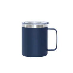 12 Oz Stainless Steel Travel Mug with Handle - Navy