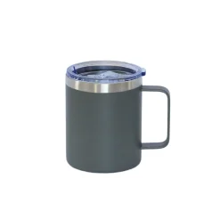 12 Oz Stainless Steel Travel Mug with Handle - Grey