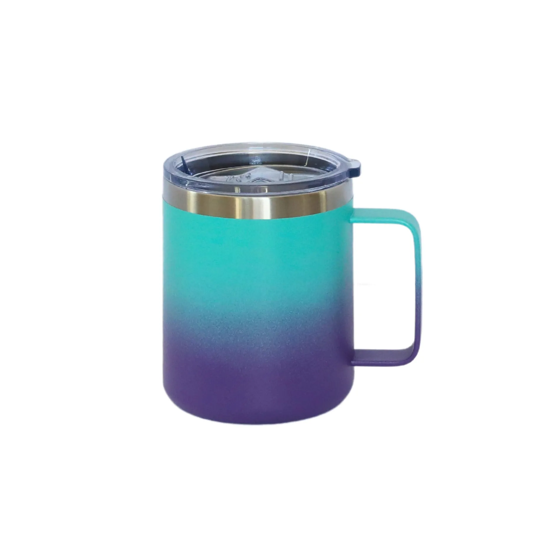 12 Oz Stainless Steel Travel Mug with Handle - Blue & Purple