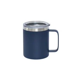 12 Oz Stainless Steel Travel Mug with Handle - Navy