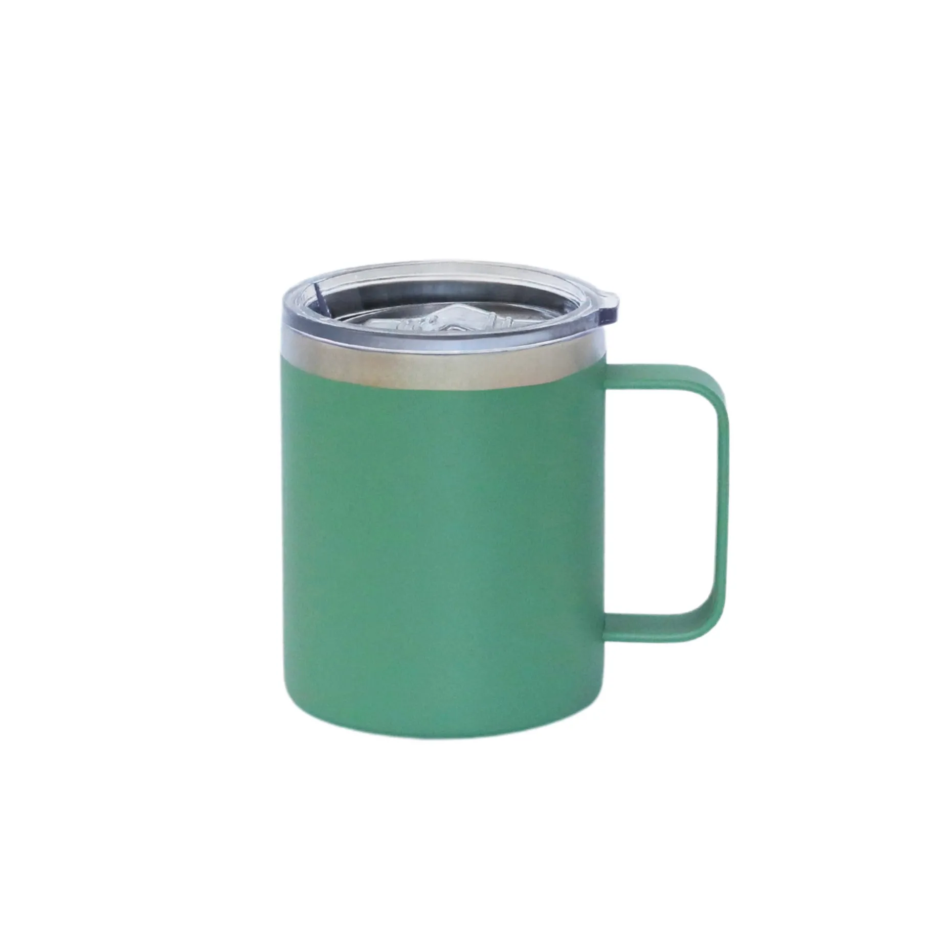 12 Oz Stainless Steel Travel Mug with Handle - Green