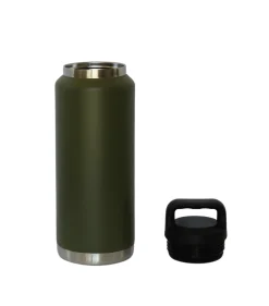 36 Oz Stainless Steel Twist-Off Cap Water Bottle - Dark Green