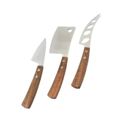 3-Piece Cheese Knife Set with Wooden Handles