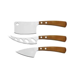 3-Piece Cheese Knife Set with Wooden Handles