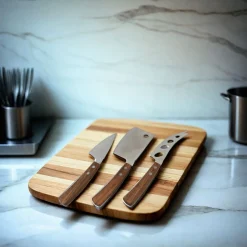 3-Piece Cheese Knife Set with Wooden Handles
