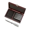 6 Piece Steak Knife Set with Hinged Rosewood Case