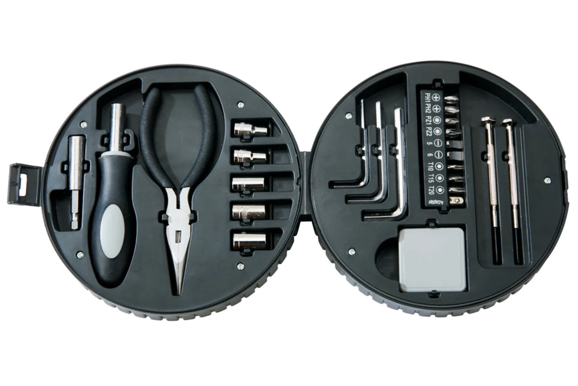 24 Piece Tool Set In Tire 2.25" X 6.25"