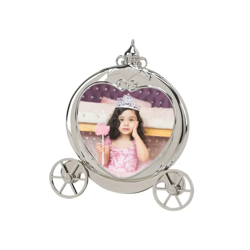 Pumpkin Coach Frame Holds 3.5" X 3.5" Photo, Polished Finish