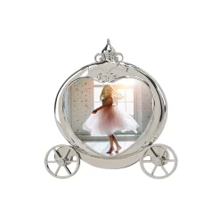 Pumpkin Coach Frame Holds 3.5" X 3.5" Photo, Polished Finish