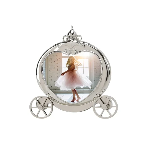 Pumpkin Coach Frame Holds 3.5" X 3.5" Photo, Polished Finish