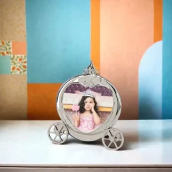 Pumpkin Coach Frame Holds 3.5" X 3.5" Photo, Polished Finish