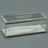 Rectangular Glass Box With Hinged Cover, 8"
