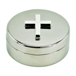 Round Covered Box With Cross On Lid