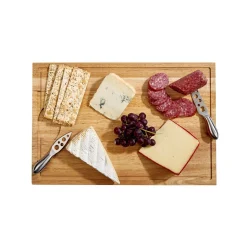 Rubberwood Cutting Board with Well - 18" x 12"