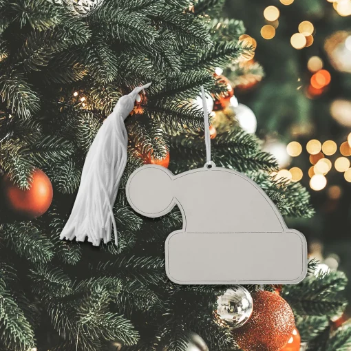 Santa Hat Ornament w/White Tassel