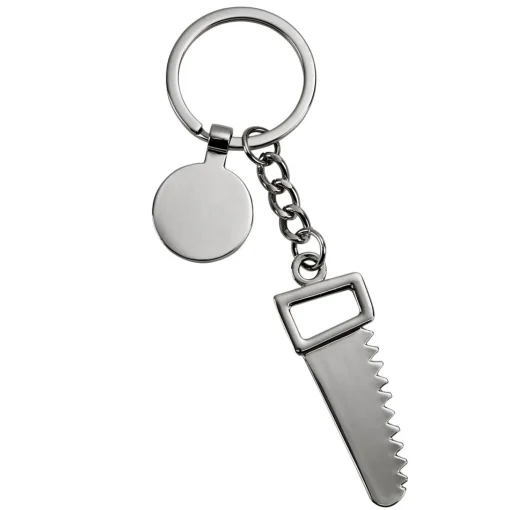 Saw Keychain with Engraving Tag, 4.75"