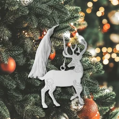 Scroll Reindeer Ornament with White Tassel