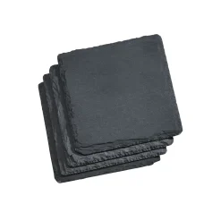 Set Of 4 Slate Coasters 4" Square