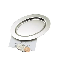 Silver Oval Nickel-Plated Tray - 6"
