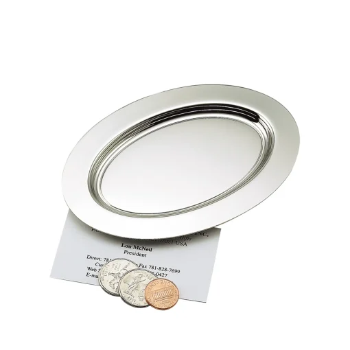 Silver Oval Nickel-Plated Tray - 6"