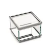 Square Glass Box with Hinged Cover, 3.75"