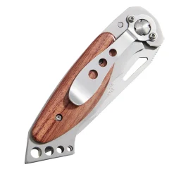 Ss Locking Pocket Knife W/wood Handle 4.625" L