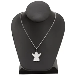 Stainless Steel Angel Necklace 1.125" X 1.125" On 18" Stainless Steel