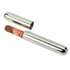 Stainless Steel Cigar Tube with Black Pouch
