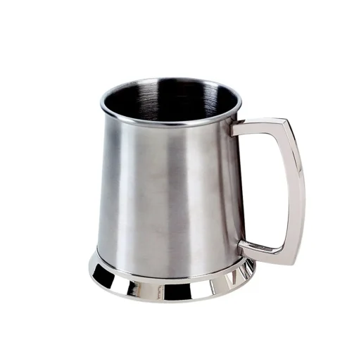 Stainless Steel Tankard with Satin Matte Finish - 20 oz