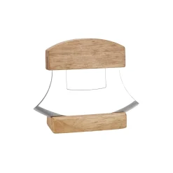Stainless Steel Ulu Knife with Wood Handle & Stand