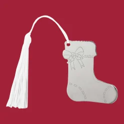 Stocking Ornament w/White Tassel