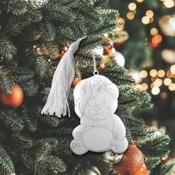 Teddy Bear Ornament with White Tassel