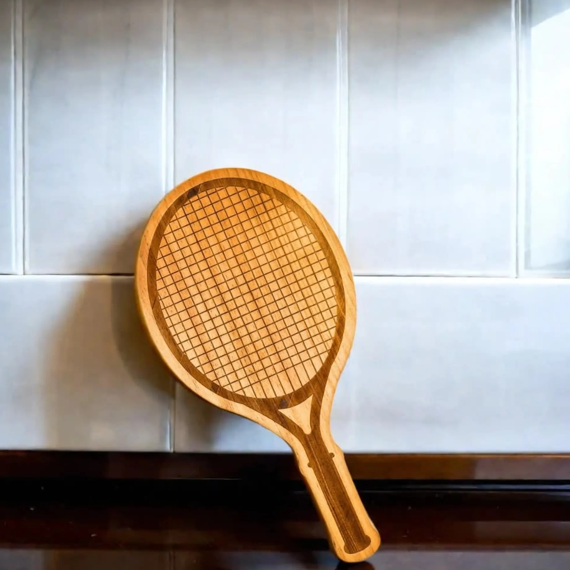 Tennis Racket Wood Board - 9" x 18"
