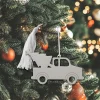 Truck w/Tree Ornament w/White Tassel