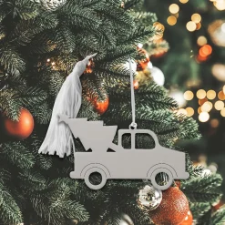 Truck w/Tree Ornament w/White Tassel