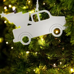 Truck w/Tree Ornament w/White Tassel