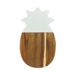 White Marble and Acacia Wood Pineapple Board