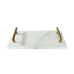 White Marble Board with Gold Handles