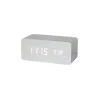 White Wood Wireless Phone Charger/Digital Clock