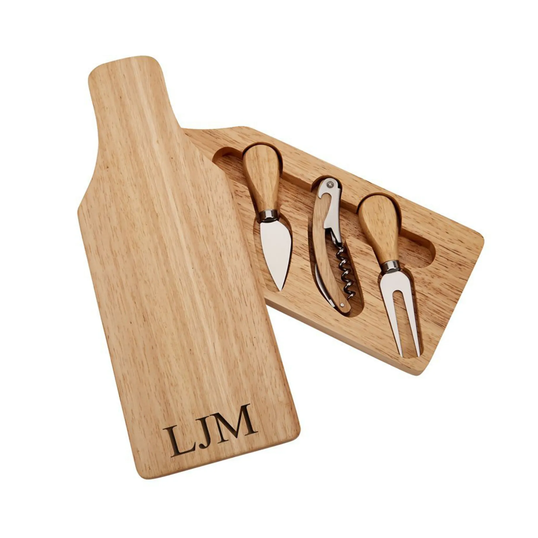 Wine Bottle-Shaped Cheese Board & Tool Set