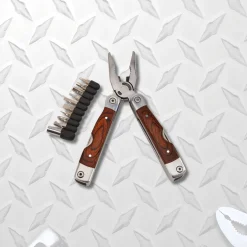 Wood Handle Stainless Steel Multi Function Tool W/bits, 7" L