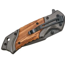 Wood Handled Pocket Knife, 4.5" X 1.25" Closed